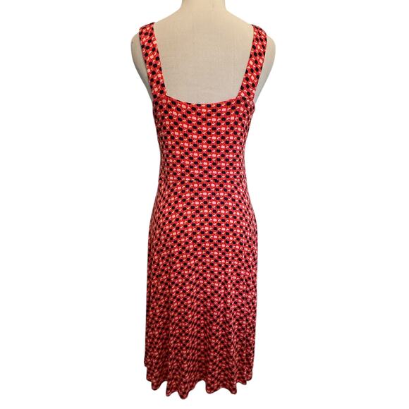 Boden Willa Dress Womens Size 8P Rosehip Apple Print V-Neck Casual Midi Sundress - Picture 5 of 11
